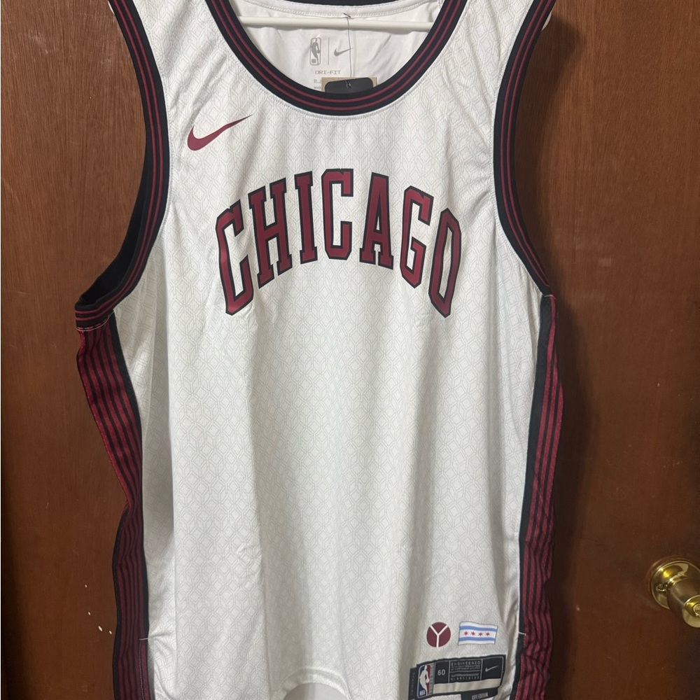 Nike Chicago Basketball Jersey - White, Black and Red. Men’s 3XL